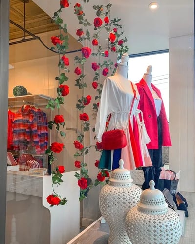 floral window display