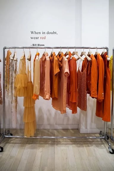 color coordinated clothing rack